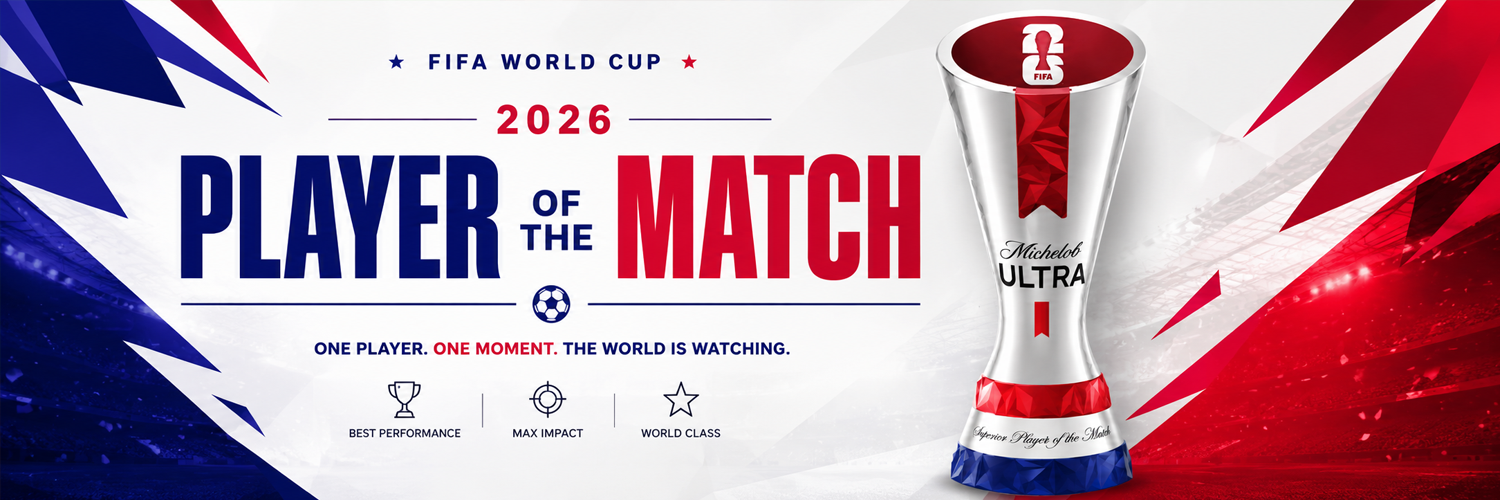 Player of the Match — World Cup 2026 banner